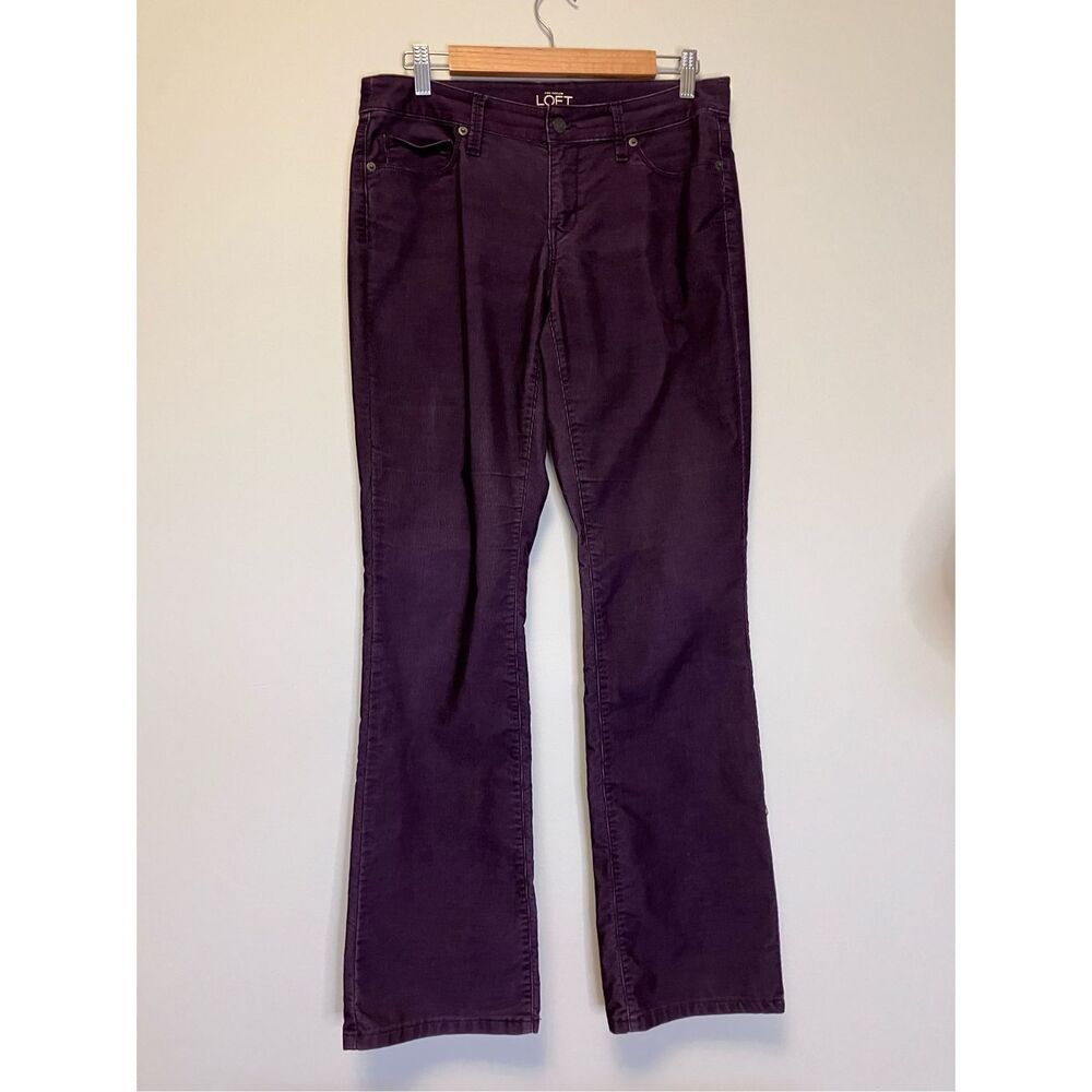 LOFT Women's Deep Purple Flare Pants